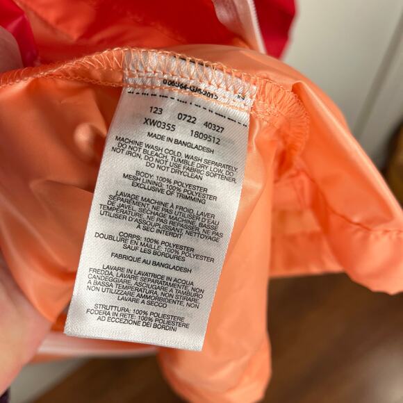 Columbia Womans Windbreaker Jacket 1X Center Ridge Tangerine Colorblock Hoodie - Picture 7 of 7